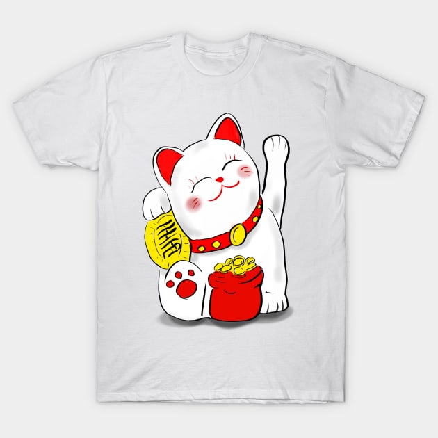 Wacky waving lucky cat T-Shirt by silentrob668